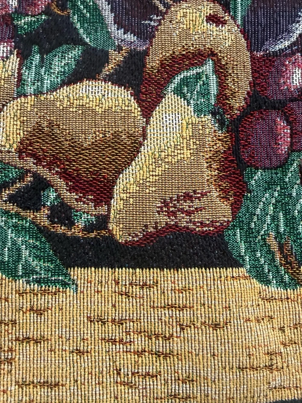 Vintage Jacquard Woven Tapestry Table Runner Harvest Fruit Vineyard Tuscan 90x13